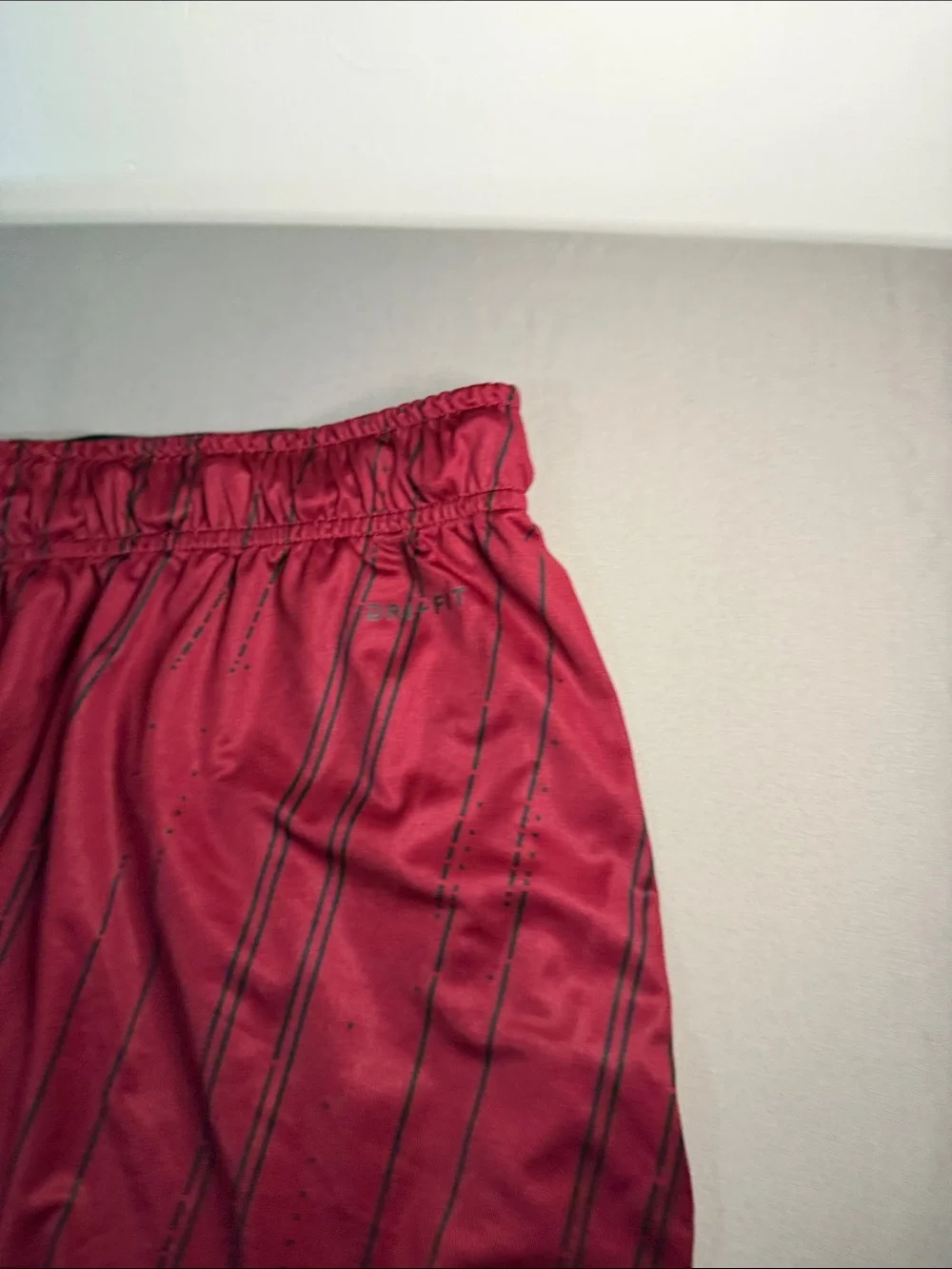 Nike Men’s Maroon Athletic Shorts with Black Pinstripes